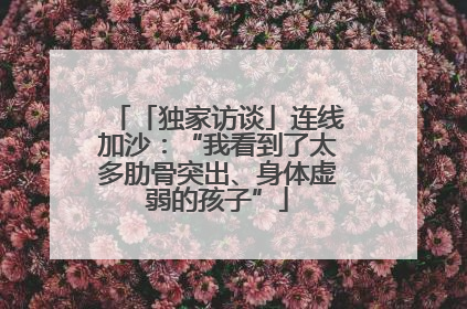 「独家访谈」连线加沙：“我看到了太多肋骨突出、身体虚弱的孩子”