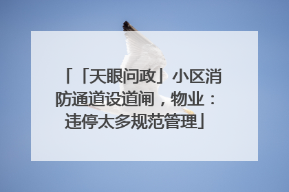 「天眼问政」小区消防通道设道闸，物业：违停太多规范管理