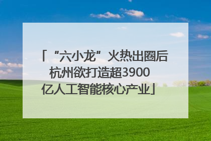 “六小龙”火热出圈后 杭州欲打造超3900亿人工智能核心产业
