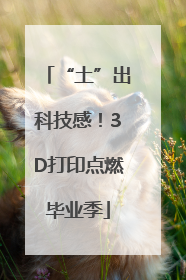 “土”出科技感！3D打印点燃毕业季