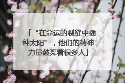 “在命运的裂缝中播种太阳”，他们的精神力量鼓舞着很多人