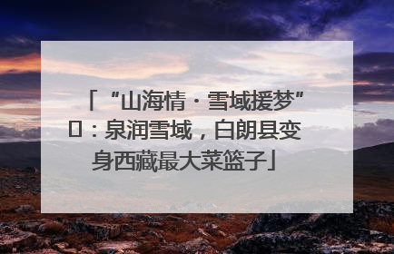 “山海情・雪域援梦”⑪：泉润雪域，白朗县变身西藏最大菜篮子