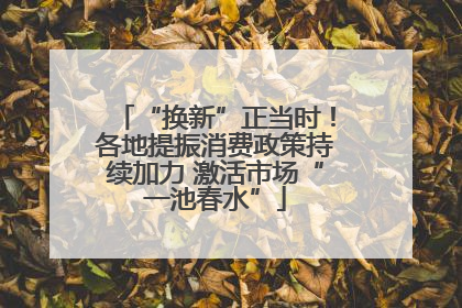 “换新”正当时！各地提振消费政策持续加力 激活市场“一池春水”