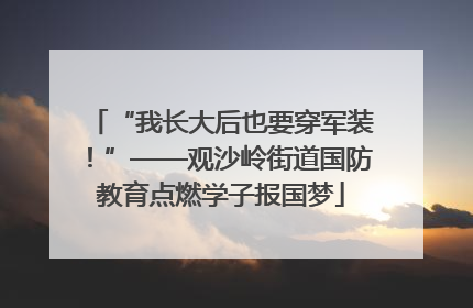 “我长大后也要穿军装！”——观沙岭街道国防教育点燃学子报国梦