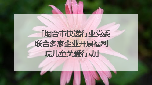 烟台市快递行业党委联合多家企业开展福利院儿童关爱行动