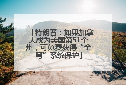 特朗普：如果加拿大成为美国第51个州，可免费获得“金穹”系统保护