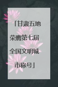 甘肃五地荣膺第七届全国文明城市称号