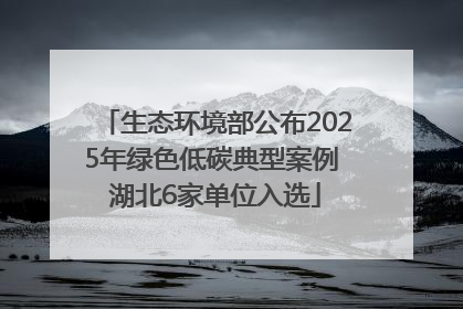生态环境部公布2025年绿色低碳典型案例 湖北6家单位入选