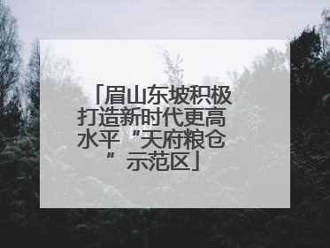 眉山东坡积极打造新时代更高水平“天府粮仓”示范区