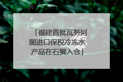 福建首批瓦努阿图进口保税冷冻水产品在石狮入仓