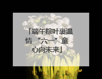 端午粽叶裹温情 “六一”童心向未来