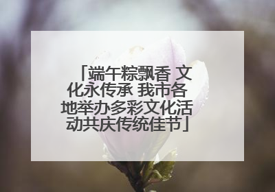 端午粽飘香 文化永传承 我市各地举办多彩文化活动共庆传统佳节