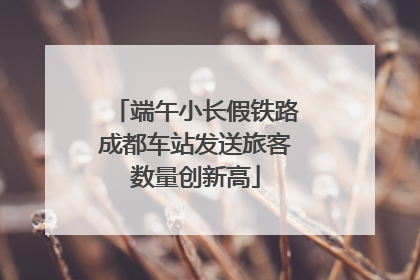 端午小长假铁路成都车站发送旅客数量创新高