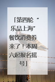 第四轮“乐品上海”餐饮消费券来了！本周六起报名摇号