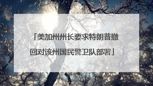 美加州州长要求特朗普撤回对该州国民警卫队部署