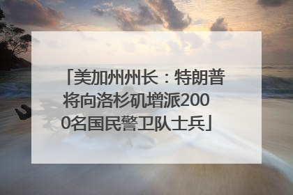 美加州州长：特朗普将向洛杉矶增派2000名国民警卫队士兵