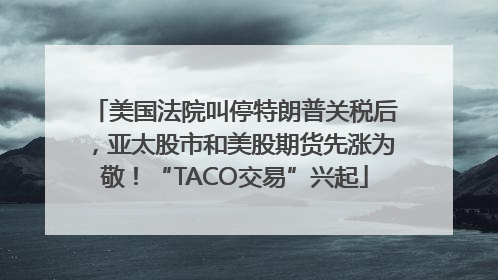 美国法院叫停特朗普关税后，亚太股市和美股期货先涨为敬！“TACO交易”兴起