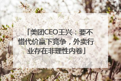 美团CEO王兴：要不惜代价赢下竞争，外卖行业存在非理性内卷