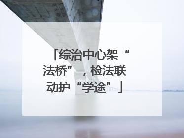 综治中心架“法桥”，检法联动护“学途”