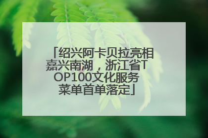 绍兴阿卡贝拉亮相嘉兴南湖，浙江省TOP100文化服务菜单首单落定