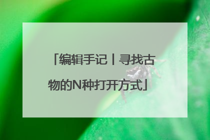 编辑手记丨寻找古物的N种打开方式