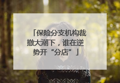 保险分支机构裁撤大潮下，谁在逆势开“分店”
