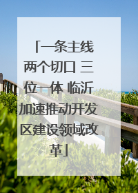 一条主线 两个切口 三位一体 临沂加速推动开发区建设领域改革