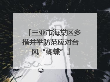 三亚市海棠区多措并举防范应对台风“蝴蝶”