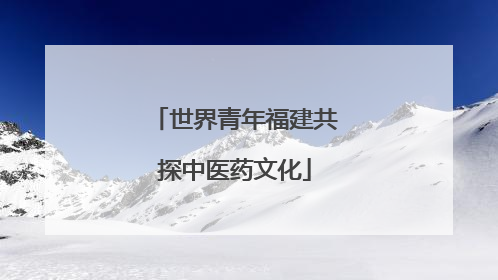 世界青年福建共探中医药文化