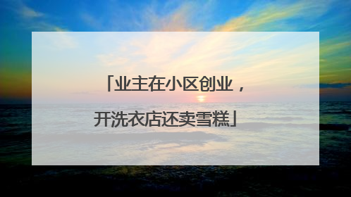 业主在小区创业，开洗衣店还卖雪糕