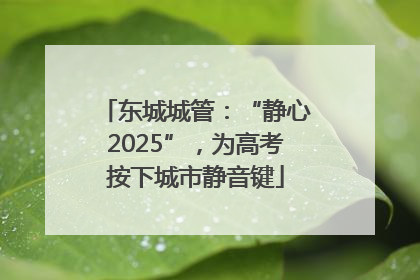 东城城管：“静心2025”，为高考按下城市静音键