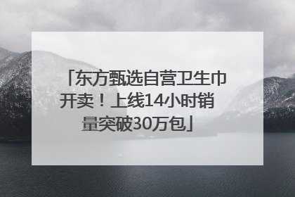 东方甄选自营卫生巾开卖！上线14小时销量突破30万包