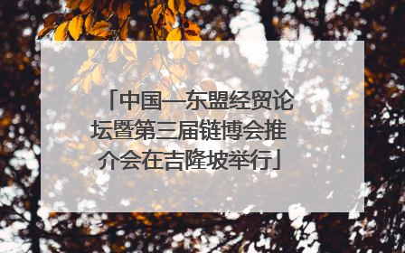 中国—东盟经贸论坛暨第三届链博会推介会在吉隆坡举行