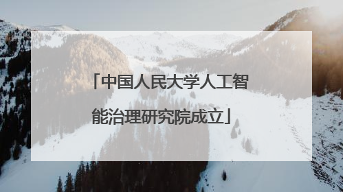 中国人民大学人工智能治理研究院成立