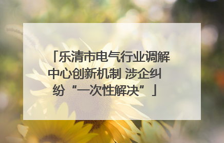 乐清市电气行业调解中心创新机制 涉企纠纷“一次性解决”