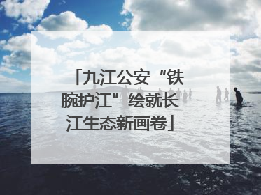 九江公安“铁腕护江”绘就长江生态新画卷