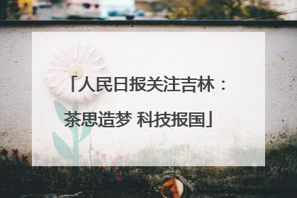 人民日报关注吉林：茶思造梦 科技报国