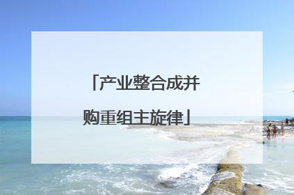 产业整合成并购重组主旋律