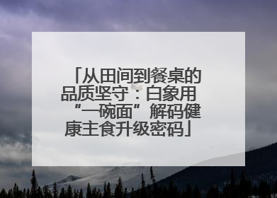 从田间到餐桌的品质坚守：白象用“一碗面”解码健康主食升级密码