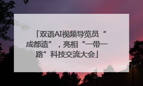 双语AI视频导览员“成都造”，亮相“一带一路”科技交流大会