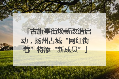古旗亭街焕新改造启动，扬州古城“网红街巷”将添“新成员”