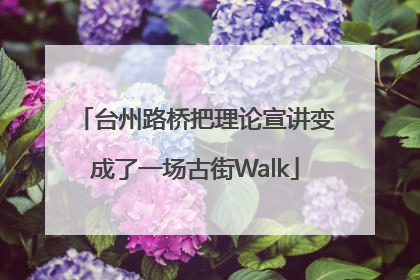 台州路桥把理论宣讲变成了一场古街Walk