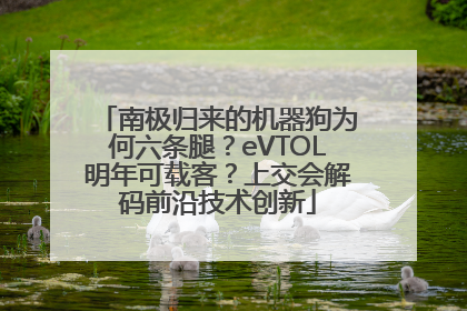 南极归来的机器狗为何六条腿？eVTOL明年可载客？上交会解码前沿技术创新
