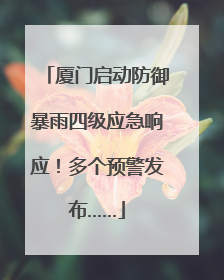 厦门启动防御暴雨四级应急响应！多个预警发布……