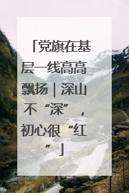 党旗在基层一线高高飘扬｜深山不“深”，初心很“红”