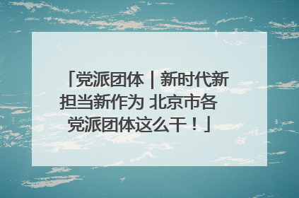 党派团体｜新时代新担当新作为 北京市各党派团体这么干！