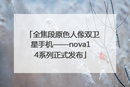 全焦段原色人像双卫星手机——nova14系列正式发布