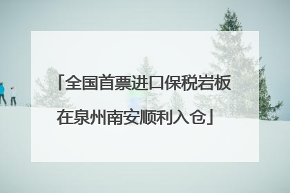 全国首票进口保税岩板在泉州南安顺利入仓