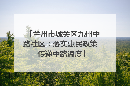 兰州市城关区九州中路社区：落实惠民政策 传递中路温度