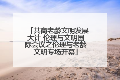 共商老龄文明发展大计 伦理与文明国际会议之伦理与老龄文明专场开幕
